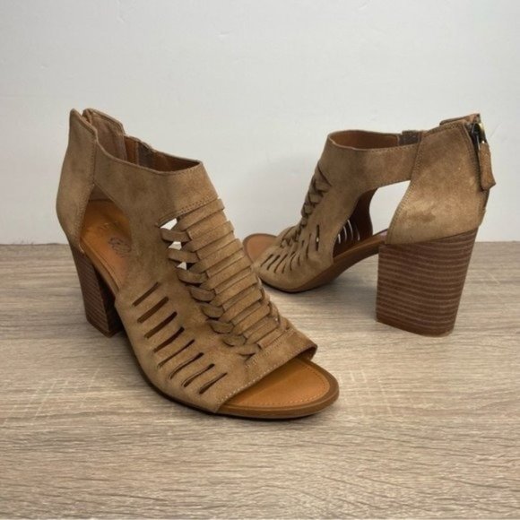 Franco Sarto Brown Janice Block Heel Sandal Size 8.5 - Picture 1 of 8